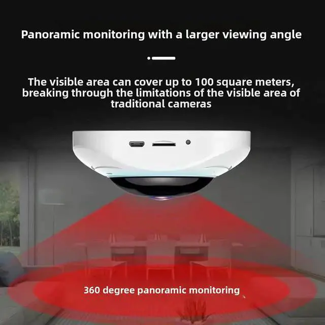 Alt view image 5 of 7 - 1080P WiFi Security Camera, 360 Panorama, Ceiling Mount