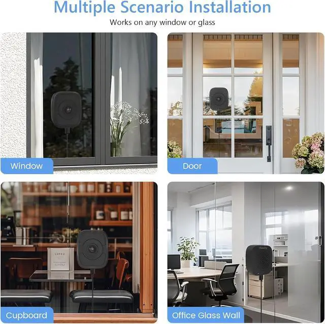 Alt view image 6 of 7 - Hieasy 4K 8MP Window Camera for Home Security Indoor Magnetic Mount, No Drill 5GHz&2.4GHz WiFi, Includes 32GB SD Card,No Subscription Required,Color Night Vision, 24/7 AI Smart Detection Recording