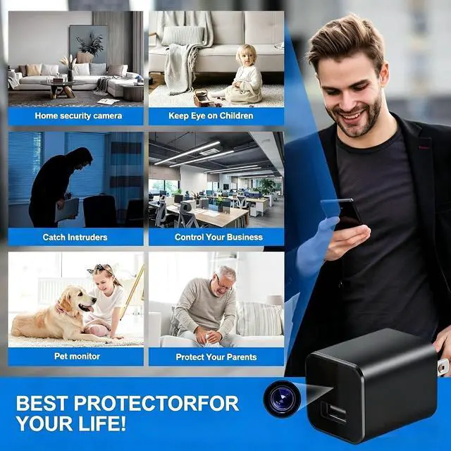 Alt view image 3 of 6 - USB Hidden Camera Wall Charger, 1080P HD Mini Spy Camera WiFi with Motion Detection & Live Feed, USB Plug Hidden Camera for Home Security Nanny Cam, No WiFi Optional 2026 New Model