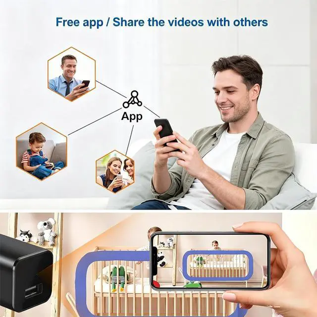Alt view image 6 of 6 - USB Hidden Camera Wall Charger, 1080P HD Mini Spy Camera WiFi with Motion Detection & Live Feed, USB Plug Hidden Camera for Home Security Nanny Cam, No WiFi Optional 2026 New Model