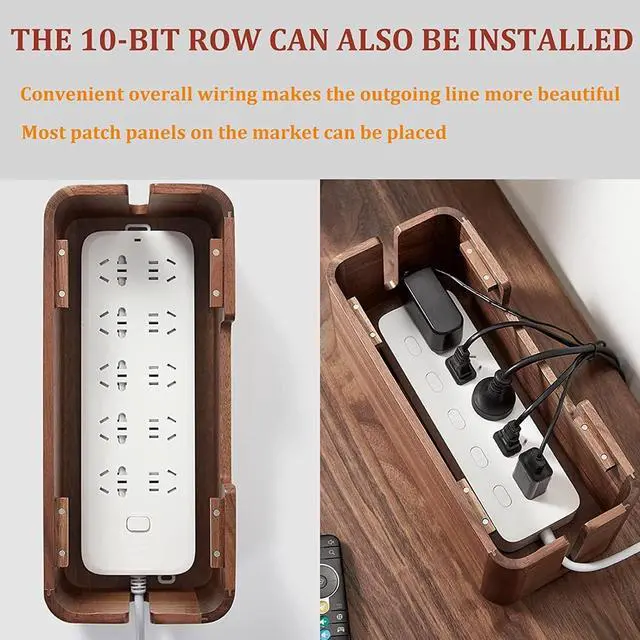 Alt view image 3 of 7 - Wooden Desktop WiFi Router Storage Box, Wireless Router Storage Box, Hidden Line Management Container, Office Desktop Manager, Creative Decoration Storage Box