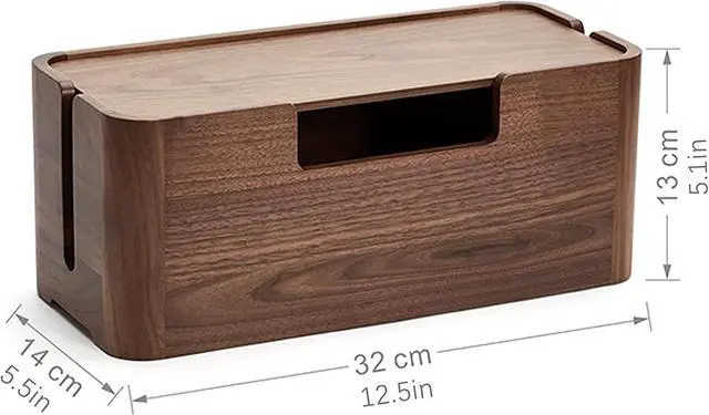 Alt view image 2 of 7 - Wooden Desktop WiFi Router Storage Box, Wireless Router Storage Box, Hidden Line Management Container, Office Desktop Manager, Creative Decoration Storage Box