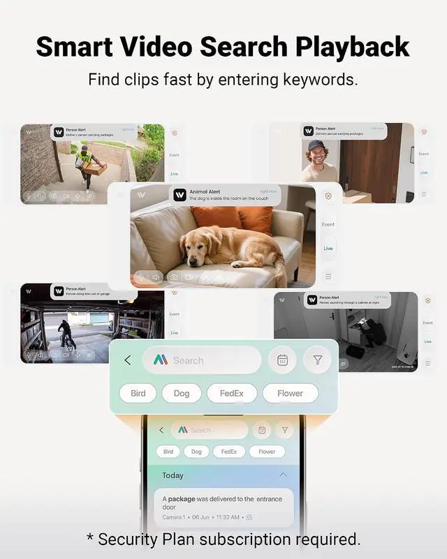 Alt view image 6 of 7 - Anlapus A60 3MP 2K Window Security Camera, Plug-in WiFi Indoor Camera for Home Security, 5G/2.4G WiFi, Color Night Vision, Motion Detection, Two-Way Talk, Easy Install, US-Only Cloud Storage