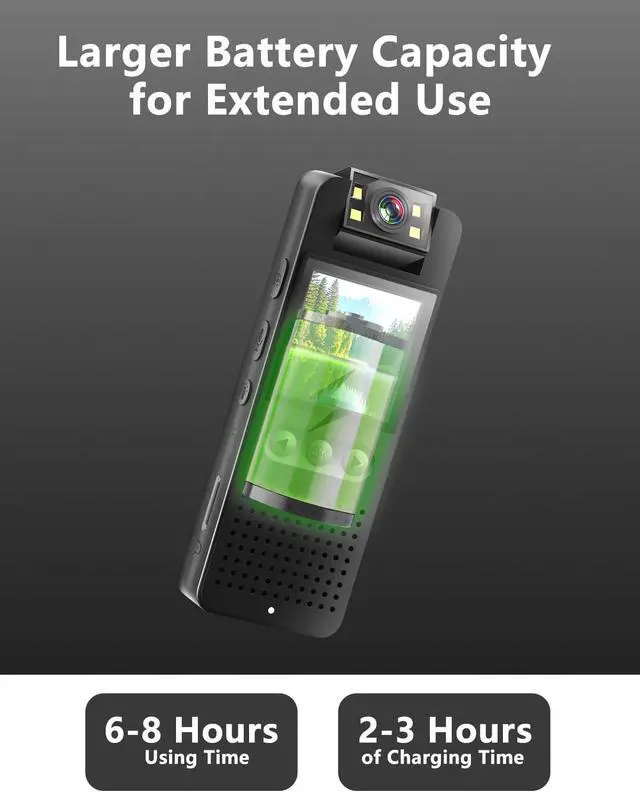 Alt view image 7 of 7 - Body Camera, Mini Action Camcorder, Hands Free Sports Camera with Magnetic Back Clip, Color Night Vision, Photoshoot, 64GB TF Card, POV Body Cam for Traveling, Cycling, Vlogging