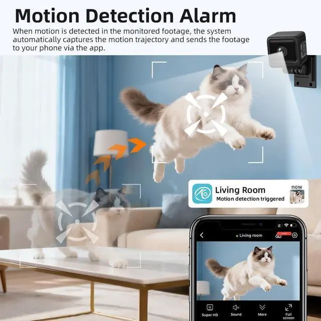 Alt view image 4 of 7 - 2026 New Version W11 Mini Wireless Security Camera, 1080p WiFi Hidden Cameras with Night Vision, Motion Alerts, 1600mAh Battery, Bluetooth/WiFi Dual Mode, Pet & Baby Home Monitoring (Black 1pcs)
