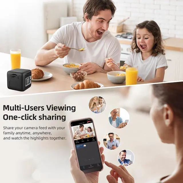 Alt view image 3 of 7 - 2026 New Version W11 Mini Wireless Security Camera, 1080p WiFi Hidden Cameras with Night Vision, Motion Alerts, 1600mAh Battery, Bluetooth/WiFi Dual Mode, Pet & Baby Home Monitoring (Black 1pcs)