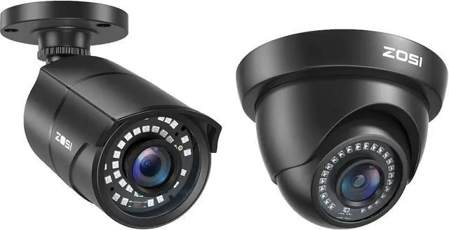 Main image of ZOSI 2 x 2MP HD 1080p 1920TVL Security Camera Outdoor Indoor (Hybrid 4-in-1 HD-CVI/TVI/AHD/960H Analog CVBS), IR Night Vision, Weatherproof Surveillance CCTV Bullet Dome Camera