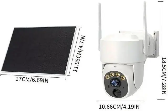 Alt view image 7 of 7 - Solar-Powered with 360° Pan-Tilt, HD Resolution, Night Vision, Human Detection, Remote Monitoring for Home & Farm, Cameras with Lithium Battery
