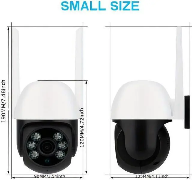 Alt view image 3 of 7 - Indoor/Outdoor Home Security Camera Night Vision Camera 2.4G&5GHz WiFi 2-Way Audio Wireless Home Security Camera Pan/Tilt -iCam365 App