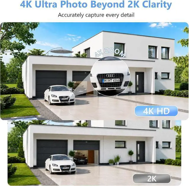 Alt view image 2 of 7 - Hieasy 4K 8MP Window Camera for Home Security Indoor Magnetic Mount, No Drill 5GHz&2.4GHz WiFi, Includes 32GB SD Card,No Subscription Required,Color Night Vision, 24/7 AI Smart Detection Recording