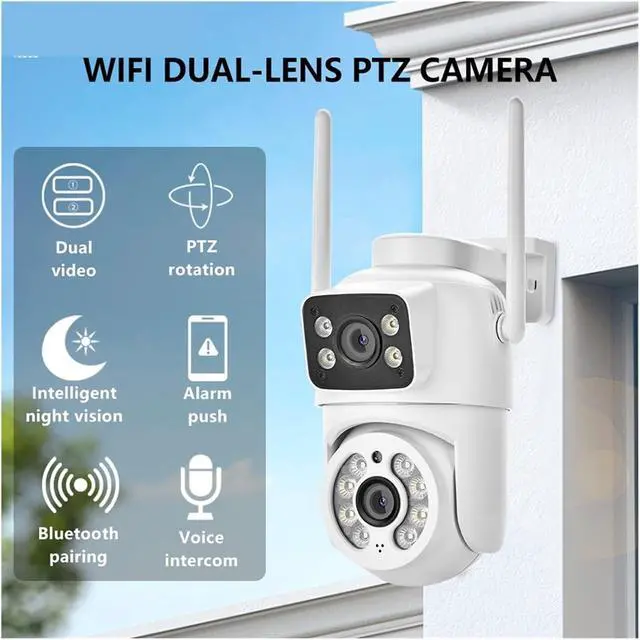 Alt view image 2 of 7 - 4MP Dual Lens WiFi PTZ Camera Auto Tracking Outdoor Waterproof CCTV