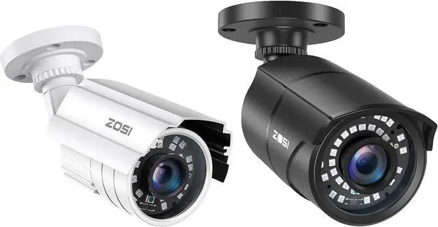 Main image of ZOSI 2 x 2MP 1080p HD 1920TVL Security Camera (Hybrid 4-in-1 HD-CVI/TVI/AHD/960H Analog CVBS), IR Night Vision, Weatherproof Surveillance CCTV Bullet Camera Outdoor, Black & White