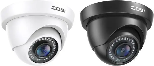Main image of ZOSI 2-Pack Hybrid 4-in-1 Security Cameras - 2MP & 1080P Outdoor Indoor Surveillance System, TVI/CVI/AHD/CVBS Weatherproof CCTV Cameras with 80ft Night Vision.