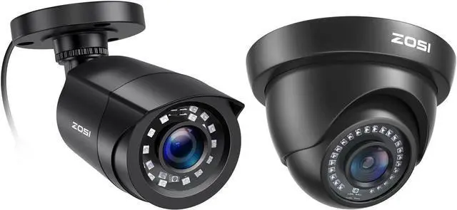 Main image of ZOSI 2-Pack Hybrid 4-in-1 Security Cameras - 2MP 1080P 1920TVL Outdoor Indoor CCTV System, TVI/CVI/AHD/CVBS Compatible, 80ft IR Night Vision Weatherproof, for 960H/720P/1080P/5MP/4K Analog DVR.