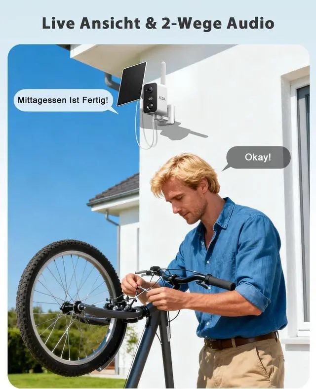 Alt view image 7 of 7 - Xega 4G Cellular Security Camera Wireless Outdoor: 10000mAh Battery, No WiFi Need, Pan 180°, Motion Detection, 2K Color Night Vision, 2-Way Audio, Siren Alarm, TF/Cloud IP66, Built-in SIM Card