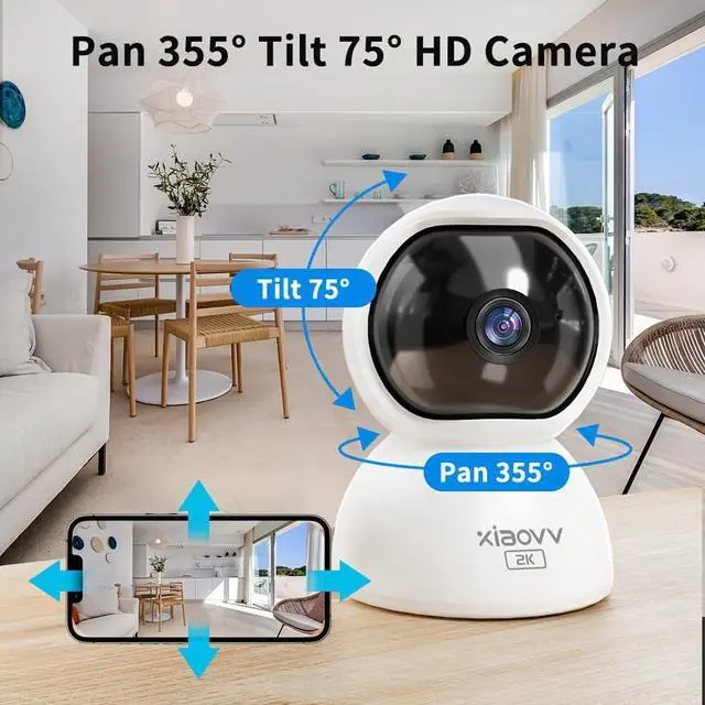 Alt view image 3 of 4 - XIAOVV 2K Smart Indoor Security WiFi CCTV Monitoring Camera