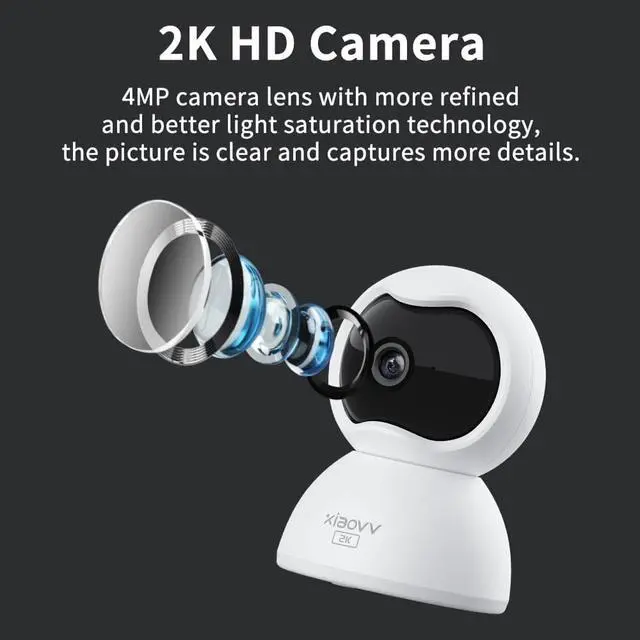 Alt view image 4 of 4 - XIAOVV 2K Smart Indoor Security WiFi CCTV Monitoring Camera