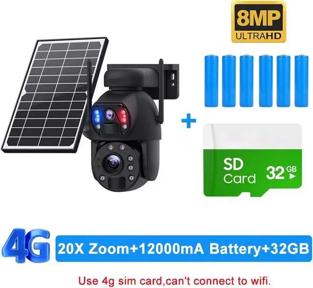 Alt view image 2 of 7 - Solar Dual Lens Bullet WiFi Security Camera