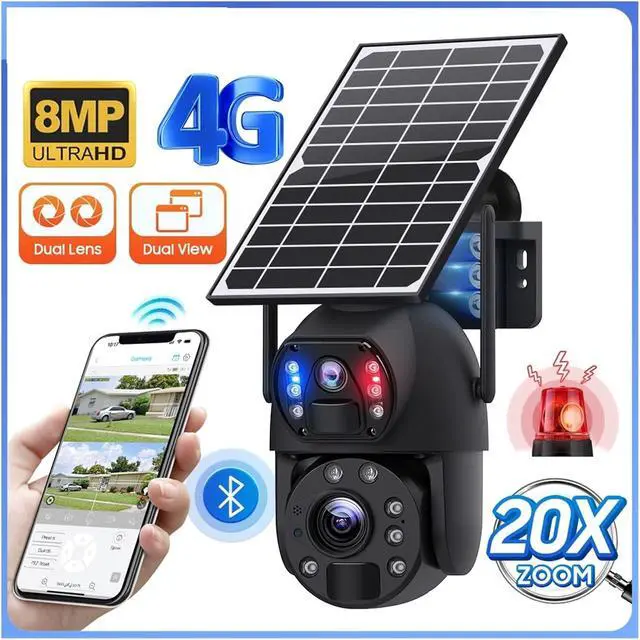 Alt view image 3 of 7 - Solar Dual Lens Bullet WiFi Security Camera