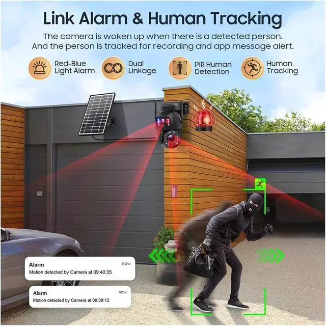 Alt view image 7 of 7 - Solar Dual Lens Bullet WiFi Security Camera