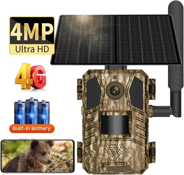 Alt view image 2 of 7 - 14MP 4G Solar Hunting Trail Camera IP66 Wildlife Cam