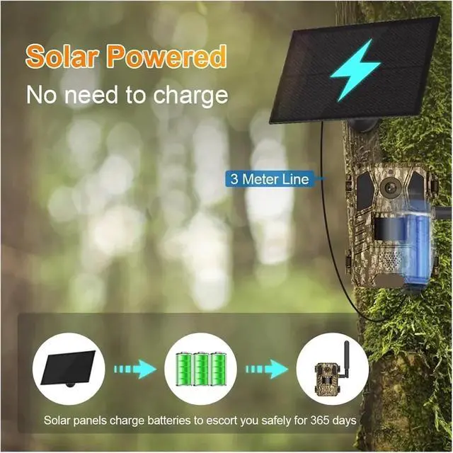 Alt view image 6 of 7 - 14MP 4G Solar Hunting Trail Camera IP66 Wildlife Cam