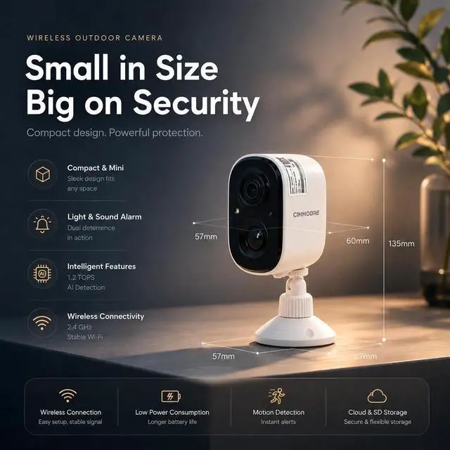 Alt view image 3 of 5 - 2.5K Wireless Home Security Cameras, Outdoor WiFi Non-Subscription AI Person Detection, 4MP Color Night Vision, Full Duplex 2-Way Audio, IP66 Waterproof Battery Powered, U.S. AWS Cloud
