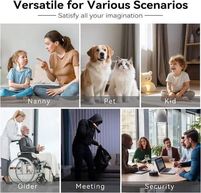 Alt view image 4 of 4 - Wireless WiFi Security Camera with Alarm Clock Function, Night Vision, Local & Cloud Storage, Indoor Cam with App Control, AI Motion Detection & Loop Recording for Home/Office, Easy to Use