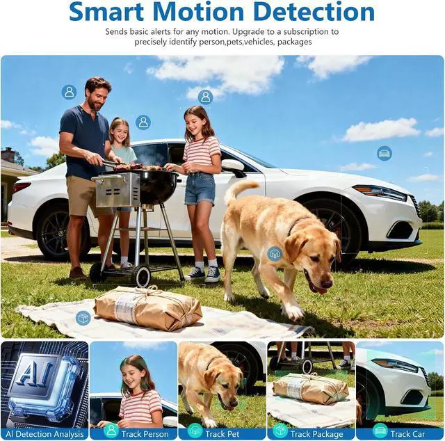 Alt view image 4 of 7 - Security Cameras Wireless Outdoor 1 Pack, 2K Battery Powered Cameras for Home Security, Color Night Vision, Motion Detection, 2-Way Talk, IP65 Waterproof, Remote Access, Cloud/SD Storage
