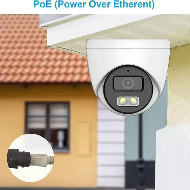 Alt view image 4 of 7 - 5MP PoE Dome Security Camera, 2.8mm Wide Angle Lens with WDR, 98 Degree View for Outdoor, IP67
