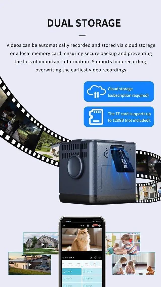 Alt view image 6 of 7 - W03 Smart WiFi Security Camera 1080P HD, Night Vision, Motion Detection