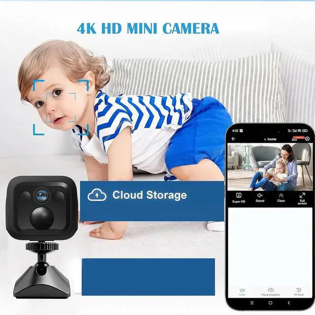 Alt view image 2 of 7 - Yoidesu 1080P WiFi Indoor Security Camera 130 Wide Angle Motion Detection