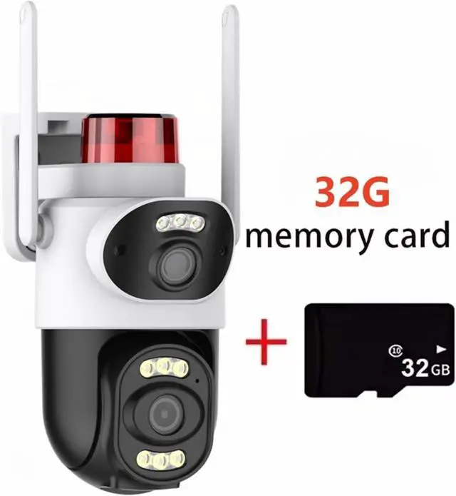 Alt view image 2 of 7 - 4K 8MP Outdoor PTZ Security Device Dual Lens 10X Digital Zoom AI Human Detection Warning Light Surveillance Equipment(AU,WiFi add 32G)