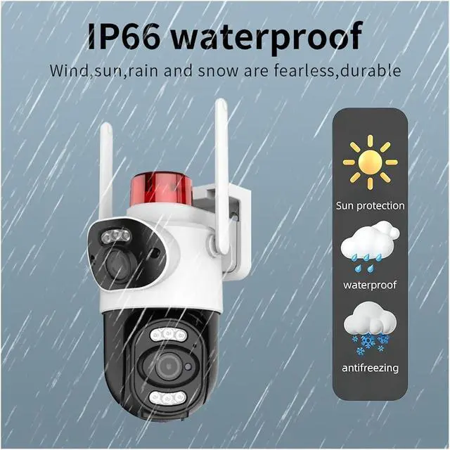 Alt view image 4 of 7 - 4K 8MP Outdoor PTZ Security Device Dual Lens 10X Digital Zoom AI Human Detection Warning Light Surveillance Equipment(AU,WiFi add 32G)