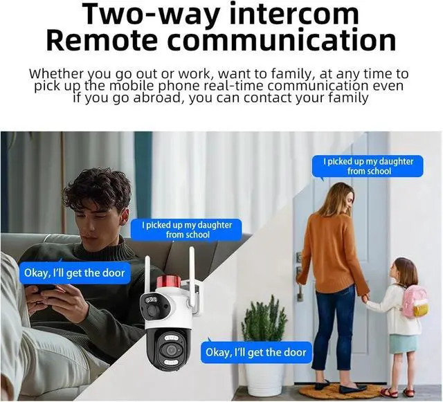 Alt view image 6 of 7 - 4K 8MP Outdoor PTZ Security Device Dual Lens 10X Digital Zoom AI Human Detection Warning Light Surveillance Equipment(AU,WiFi add 32G)
