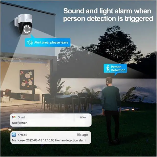 Alt view image 4 of 6 - 8MP 4K POE PTZ Outdoor IP Security Camera, AI Face & Humanoid Detection, Built-in Audio, H.265 Encoding, ONVIF & RTSP Supported CCTV Surveillance Cam(8MP Face Camera 128G)