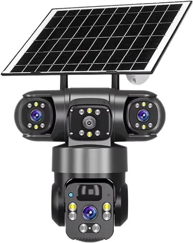 Main image of 6K 4G Solar PTZ Outdoor Security Cam Three Screen Battery Powered Waterproof Surveillance Device(4G Cam 256G Card)