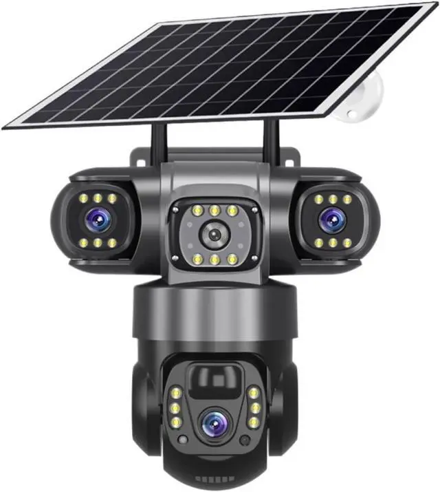 Main image of 4G Solar PTZ Outdoor Security Device 3 Lens Three Screens PIR Human Detection Battery Powered Surveillance Equipment(4G Camera 128G)