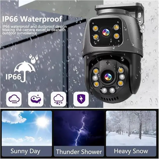 Alt view image 6 of 7 - 4K 8MP POE Network Surveillance Camera PTZ IP Camera Dual Lens Two Way Audio Human Detection Outdoor Security ICSEE XMEYE(1/2.7")
