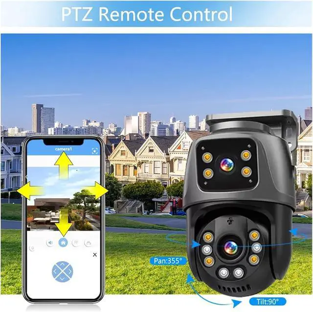 Alt view image 7 of 7 - 4K 8MP POE Network Surveillance Camera PTZ IP Camera Dual Lens Two Way Audio Human Detection Outdoor Security ICSEE XMEYE(1/2.7")