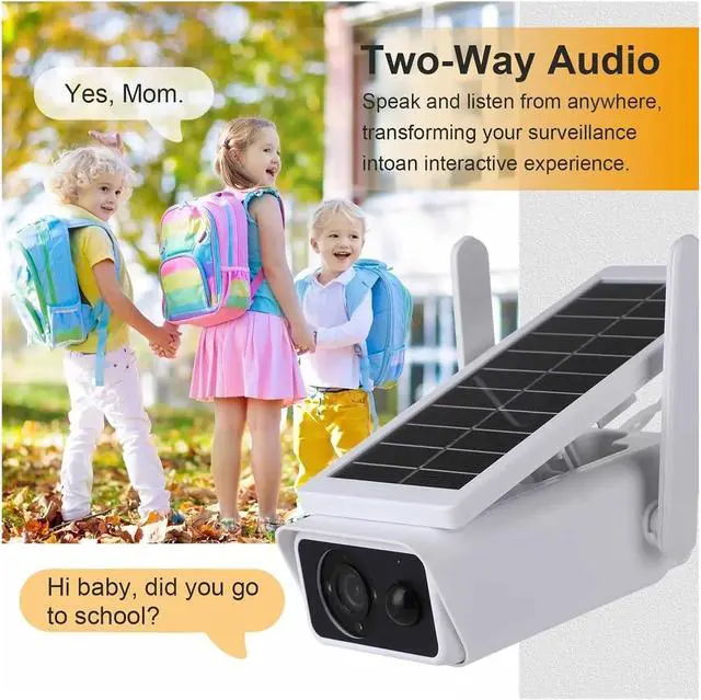 Alt view image 3 of 6 - Solar Camera WiFi Outdoor Waterproof PIR Motion Alarm Night Vision Monitor Battery Low Powered CCTV Security Protection(4MP ADD 32G)
