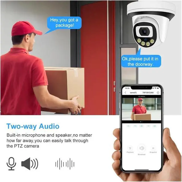 Alt view image 3 of 7 - 4K 8MP POE Dome IP Camera Two AI Face Detection H.265 Color Night Vision CCTV Surveillance Home Security(2.8mm,4PCS 4MP POE 48V)