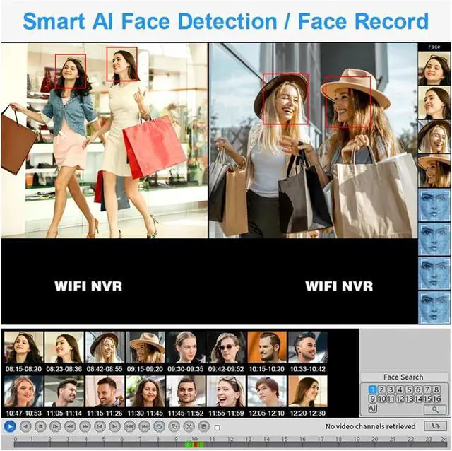 Alt view image 4 of 7 - 4K 8MP POE Dome IP Camera Two AI Face Detection H.265 Color Night Vision CCTV Surveillance Home Security(2.8mm,4PCS 4MP POE 48V)