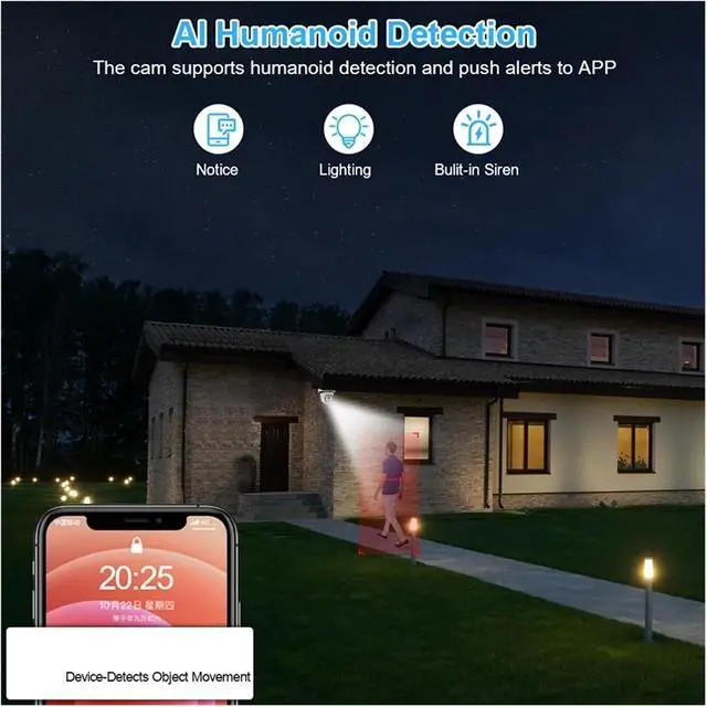 Alt view image 6 of 7 - 4K 8MP POE Dome IP Camera Two AI Face Detection H.265 Color Night Vision CCTV Surveillance Home Security(2.8mm,4PCS 4MP POE 48V)