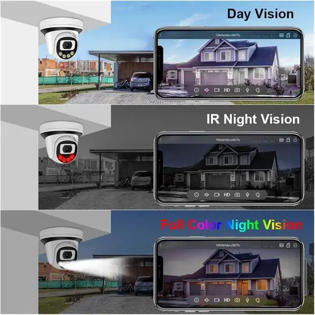 Alt view image 5 of 7 - 4K 8MP POE Dome IP Camera Two AI Face Detection H.265 Color Night Vision CCTV Surveillance Home Security(2.8mm,4PCS 4MP POE 48V)
