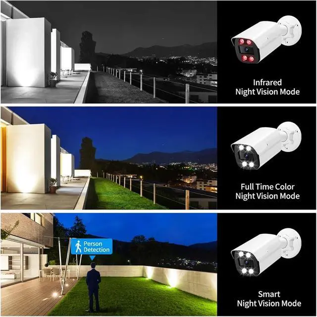 Alt view image 4 of 6 - 8MP 4K IP Camera Outdoor Ai Face Detection H.265 RTSP Color Night Vision POE Human Audio Security Camera(2.8mm,8MP POE AI Camera)