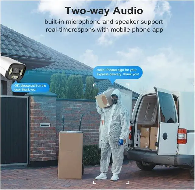 Alt view image 4 of 6 - ICsee 4K 8MP Outdoor Security WiFi AI Camera 98ft NightColor Human Detection Bullet Waterproof IP Camera H.265 2.8mm(6mm)