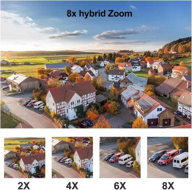 Alt view image 2 of 6 - 4K 8MP Dual Lens PTZ Outdoor WiFi Security Camera AI Auto Tracking IP66 Waterproof Surveillance Camera(US,4MP NO SD Card)