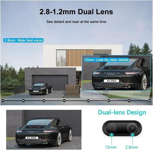 Alt view image 6 of 6 - 4K 8MP Dual Lens PTZ Outdoor WiFi Security Camera AI Auto Tracking IP66 Waterproof Surveillance Camera(US,4MP NO SD Card)