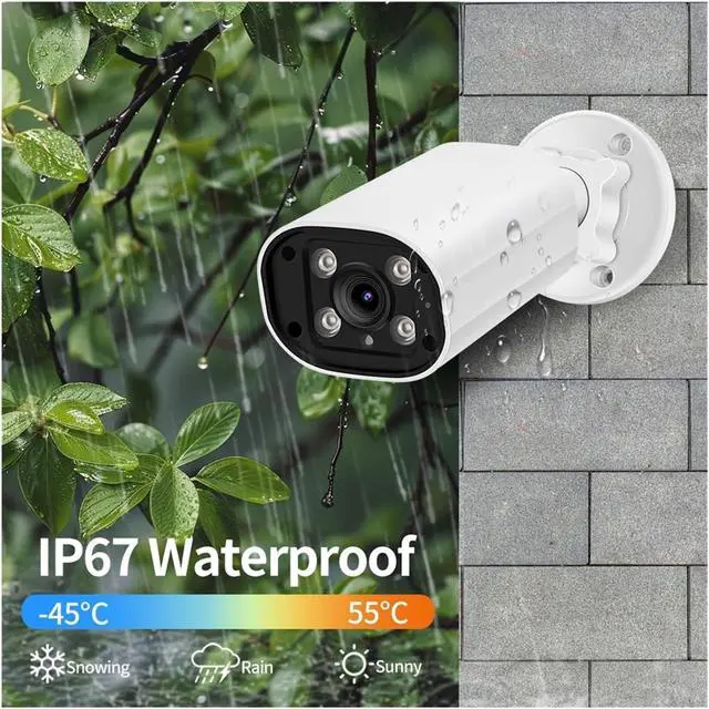Alt view image 5 of 6 - 8MP 4K POE Outdoor IP Security Camera, Dual Light CCTV Surveillance Cam with Human Detection, Two-Way Audio, ONVIF Compatible, Optional 4MP Resolution, 15fps Smooth Video(2.8mm,Super 8MP POE)